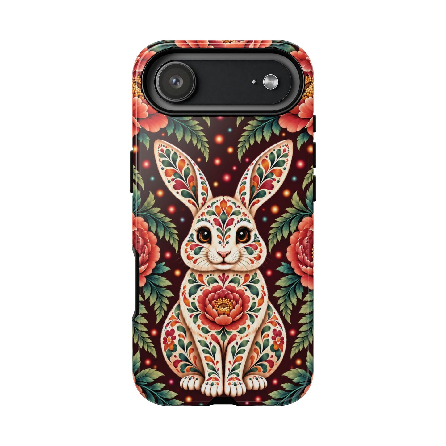 Cute Terracotta and Teal Calavera Bunny Phone Case - Phone Case - iPhone 17 Air / Glossy