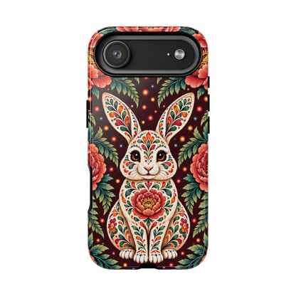Cute Terracotta and Teal Calavera Bunny Phone Case - Phone Case - iPhone 17 Air / Glossy