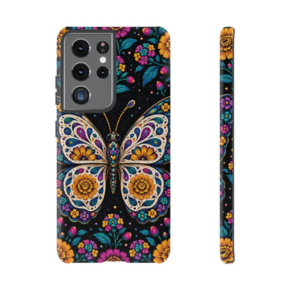 Vibrant Purple and Teal Calavera Butterfly Phone Case - Multicolor Phone Case - Samsung Galaxy S21 Ultra / Glossy
