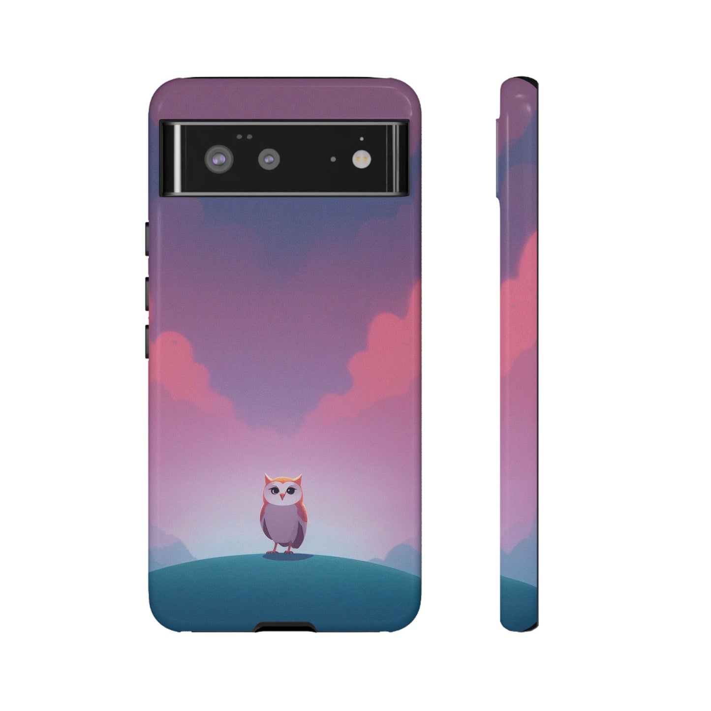 Google Pixel 6 / Glossy Phone Case - Watercolour Owl & Cloud Design Phone Case