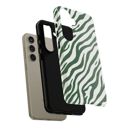 Stylish Sage Zebra Print Phone Case