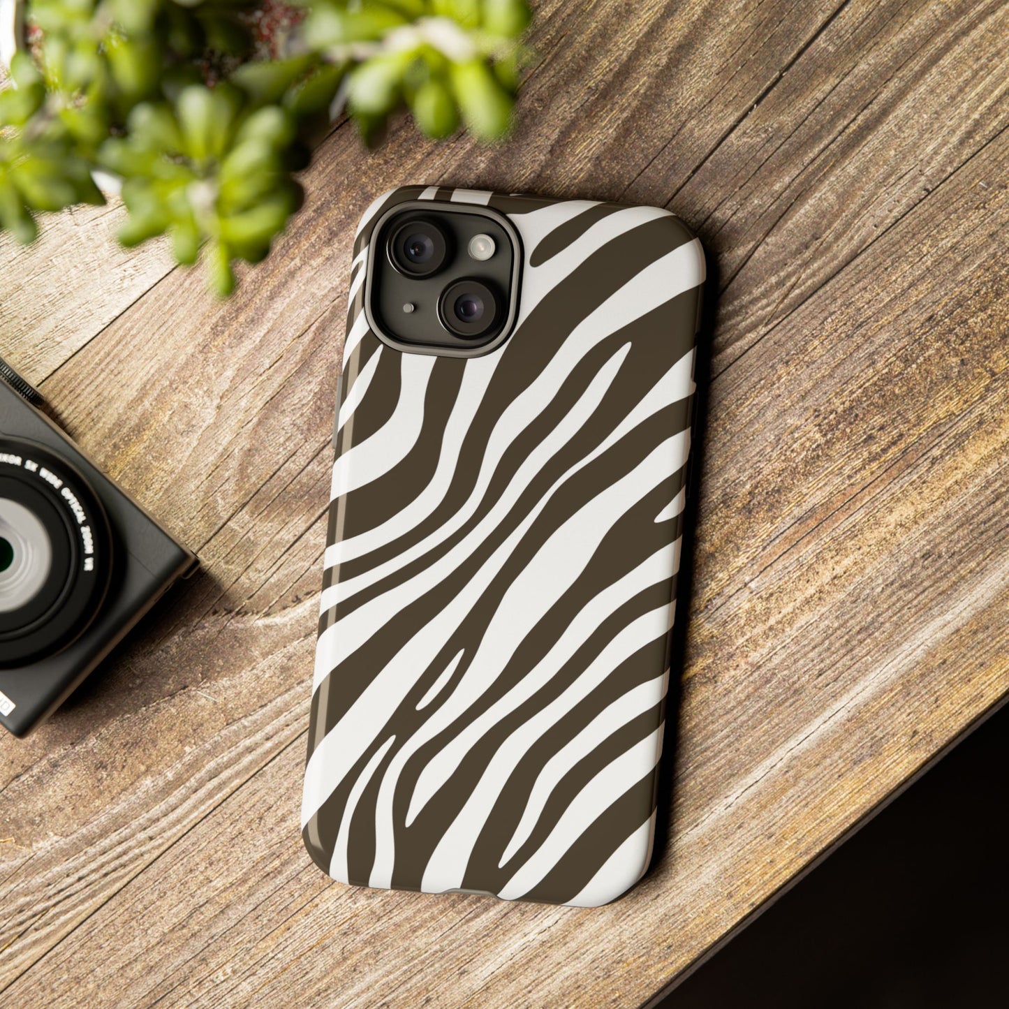 Modern Mocha Zebra Print Phone Case
