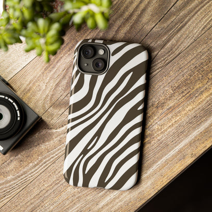 Modern Mocha Zebra Print Phone Case
