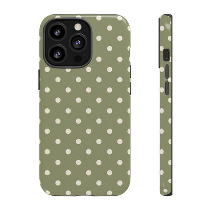 Green & White Dot Pattern Phone Case