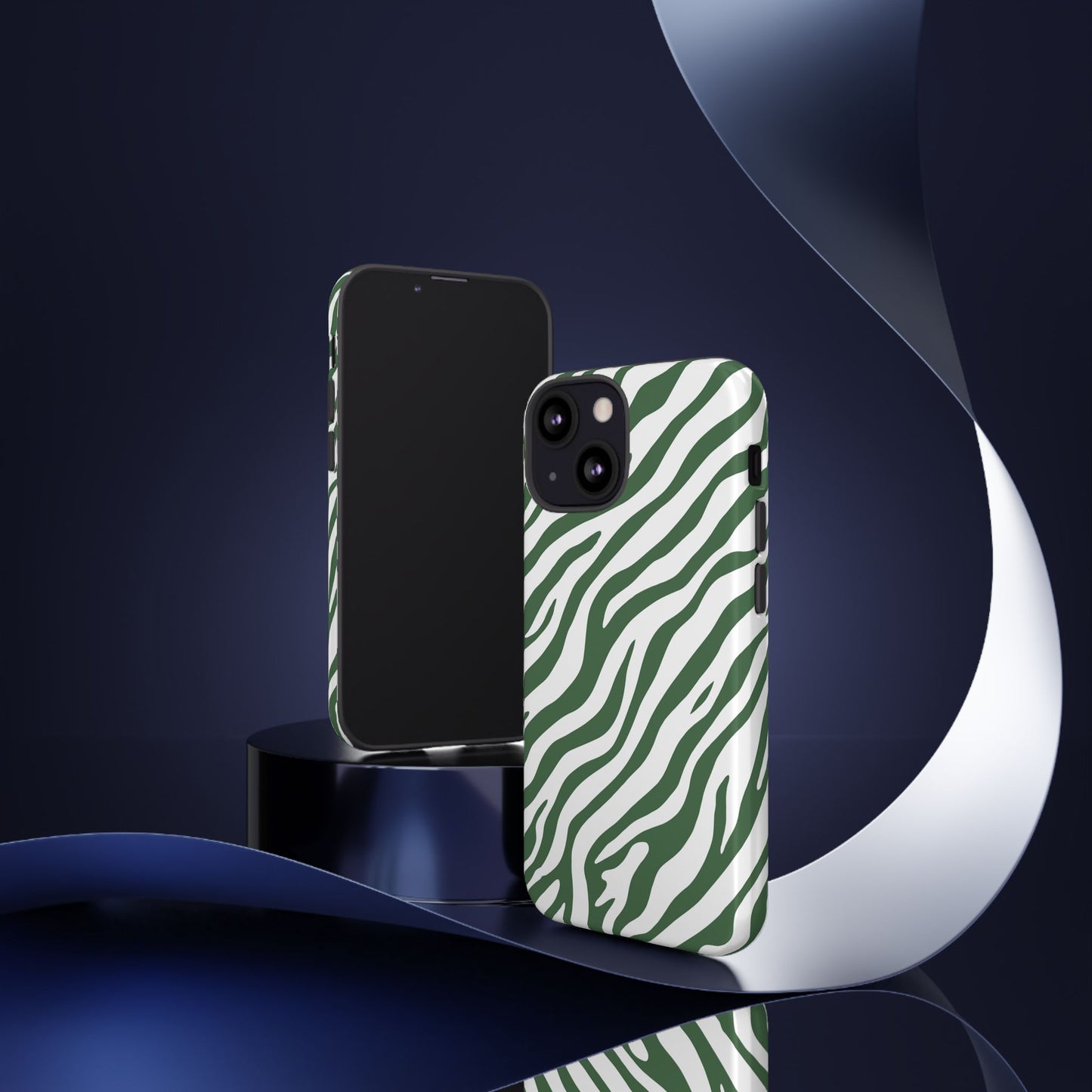 Stylish Sage Zebra Print Phone Case