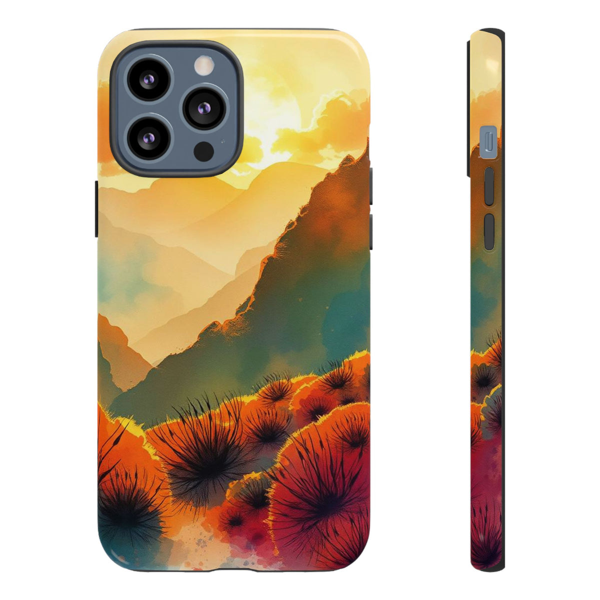 Ideallic Watercolour Sunset Design Phone Case - Multicolor Phone Case - iPhone 13 Pro Max / Glossy