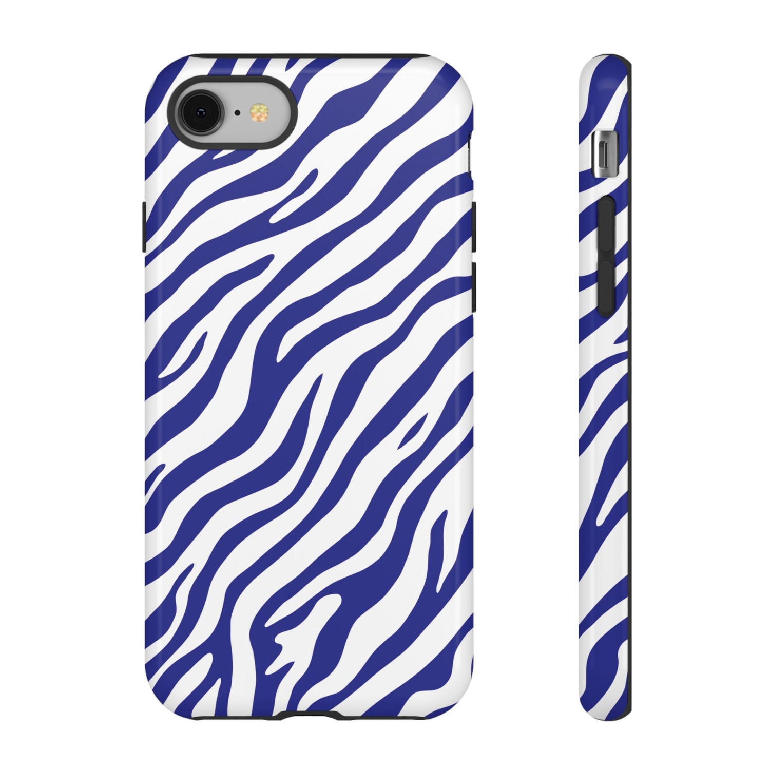 Stylish Electric Blue Zebra Print Phone Case