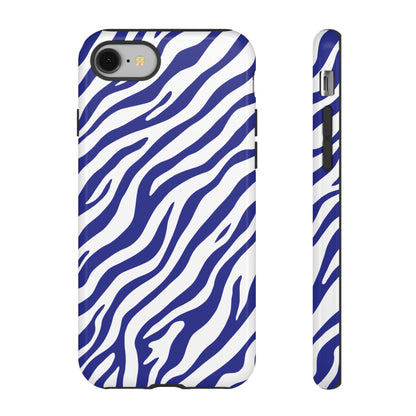 Stylish Electric Blue Zebra Print Phone Case