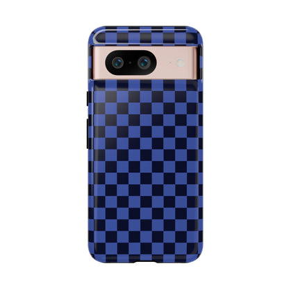 Bold Blue Small Checked Pattern Phone Case - Blue Phone Case - Google Pixel 8 / Glossy