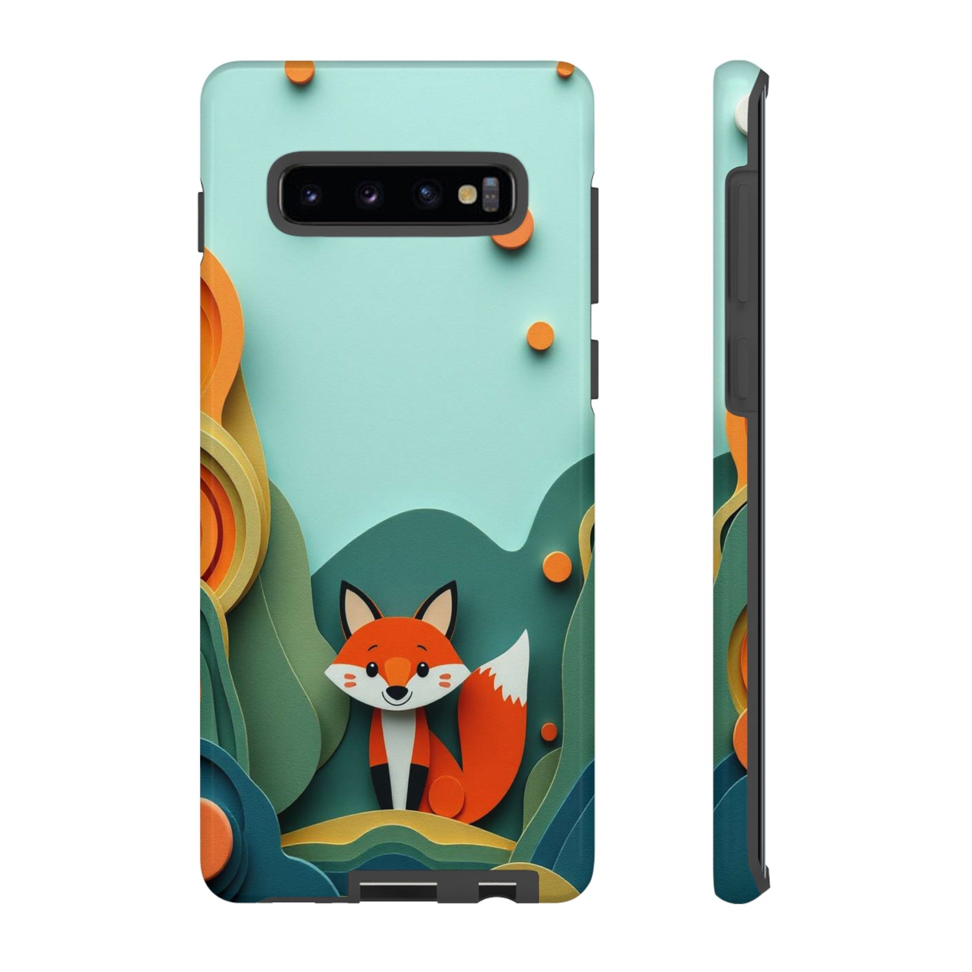 Whimsical Papier-mâché Fox Design Phone Case - Multicolor Phone Case - Samsung Galaxy S10 Plus / Glossy