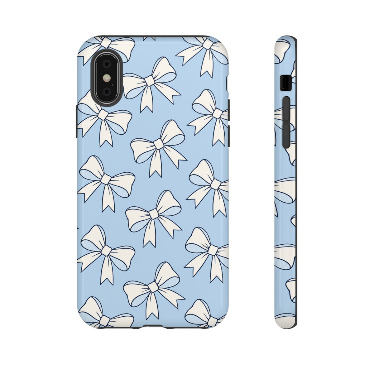Chic Powder Blue Bow Pattern Phone Case