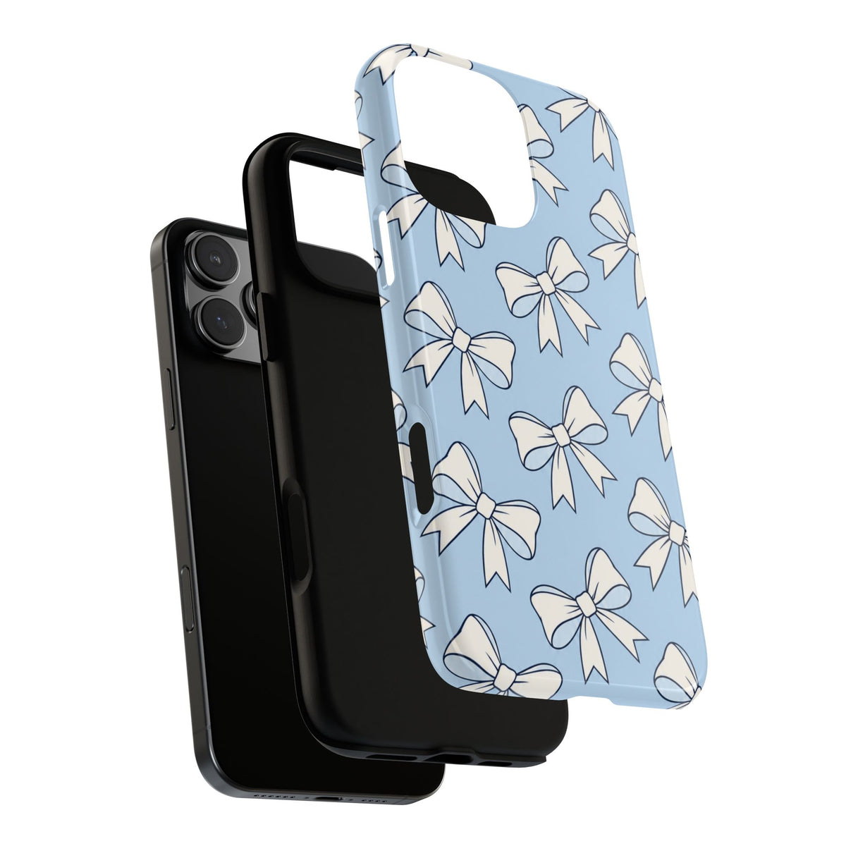 Chic Powder Blue Bow Pattern Phone Case