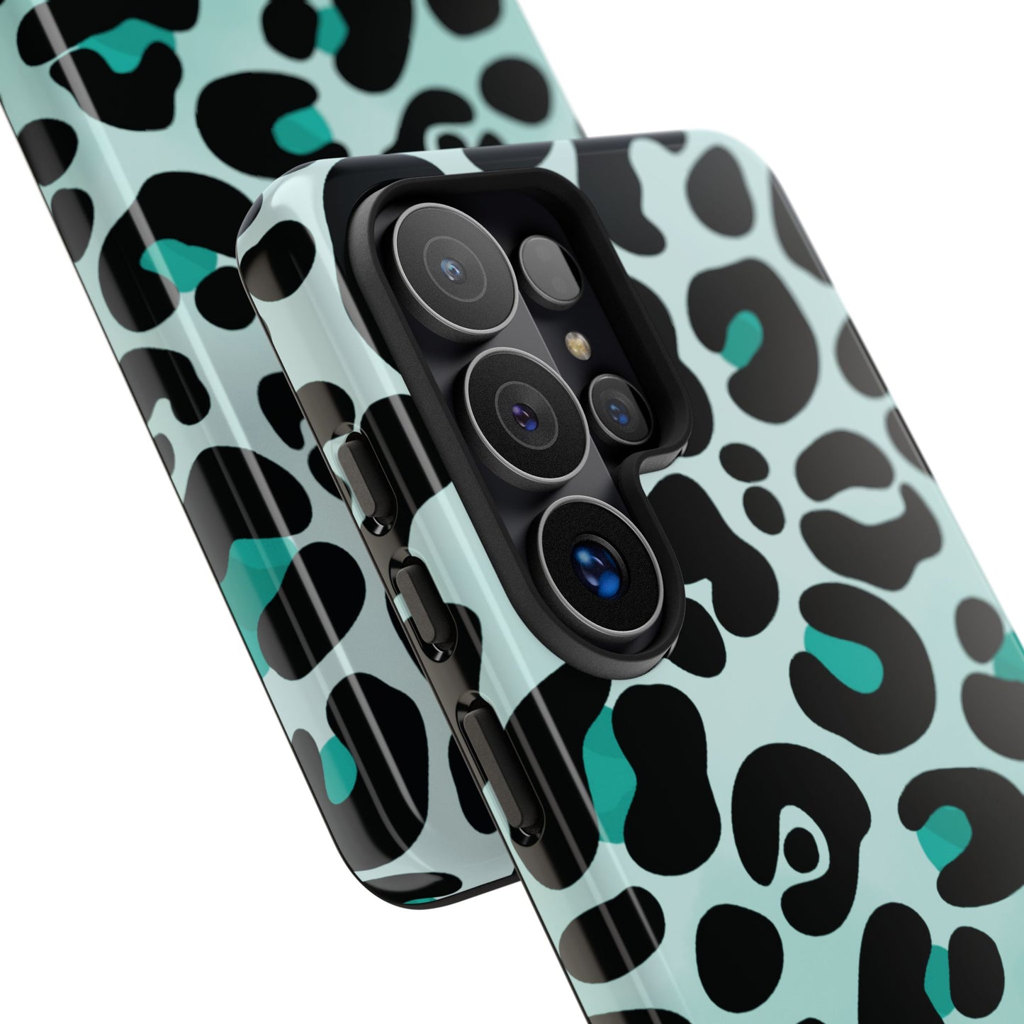Cool Aqua Leopard Print Phone Case