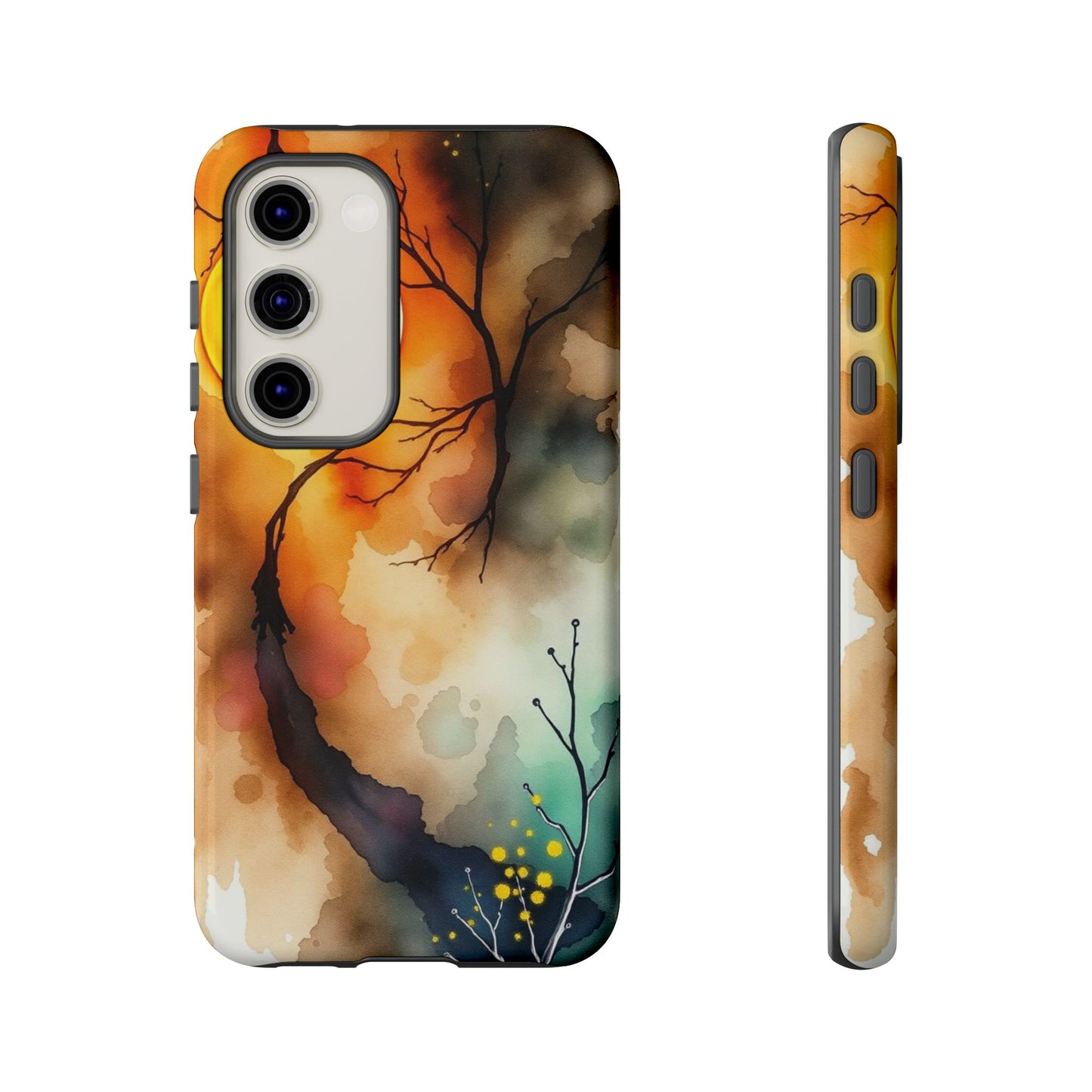 Samsung Galaxy S23 / Glossy Phone Case - Abstract Watercolour Gothic Scene Phone Case