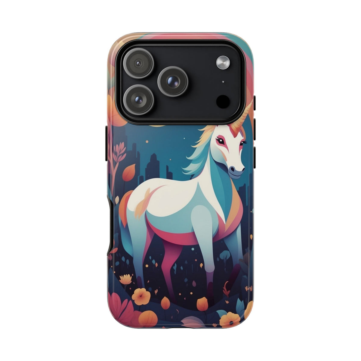 Stylised Unicorn & Rainbow Design Phone Case - Multicolor Phone Case - iPhone 17 Pro / Glossy