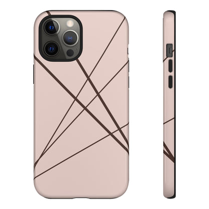 Abstract Pink with Brown Lines Phone Case - Pink Phone Case - iPhone 12 Pro Max / Glossy