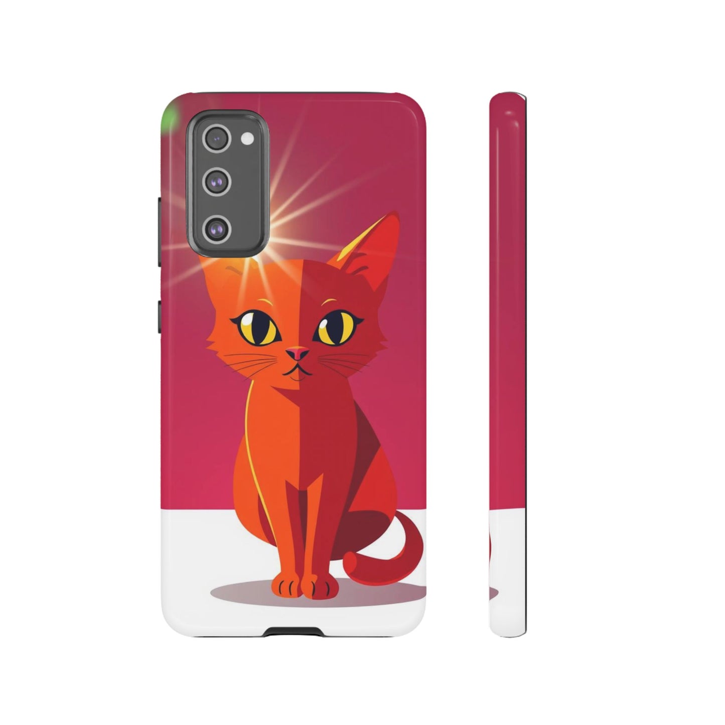 Samsung Galaxy S20 FE / Glossy Phone Case - Flashing Cat Design Phone Case