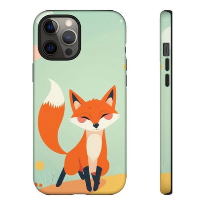 iPhone 12 Pro Max / Glossy Phone Case - Happy Fox Design Phone Case
