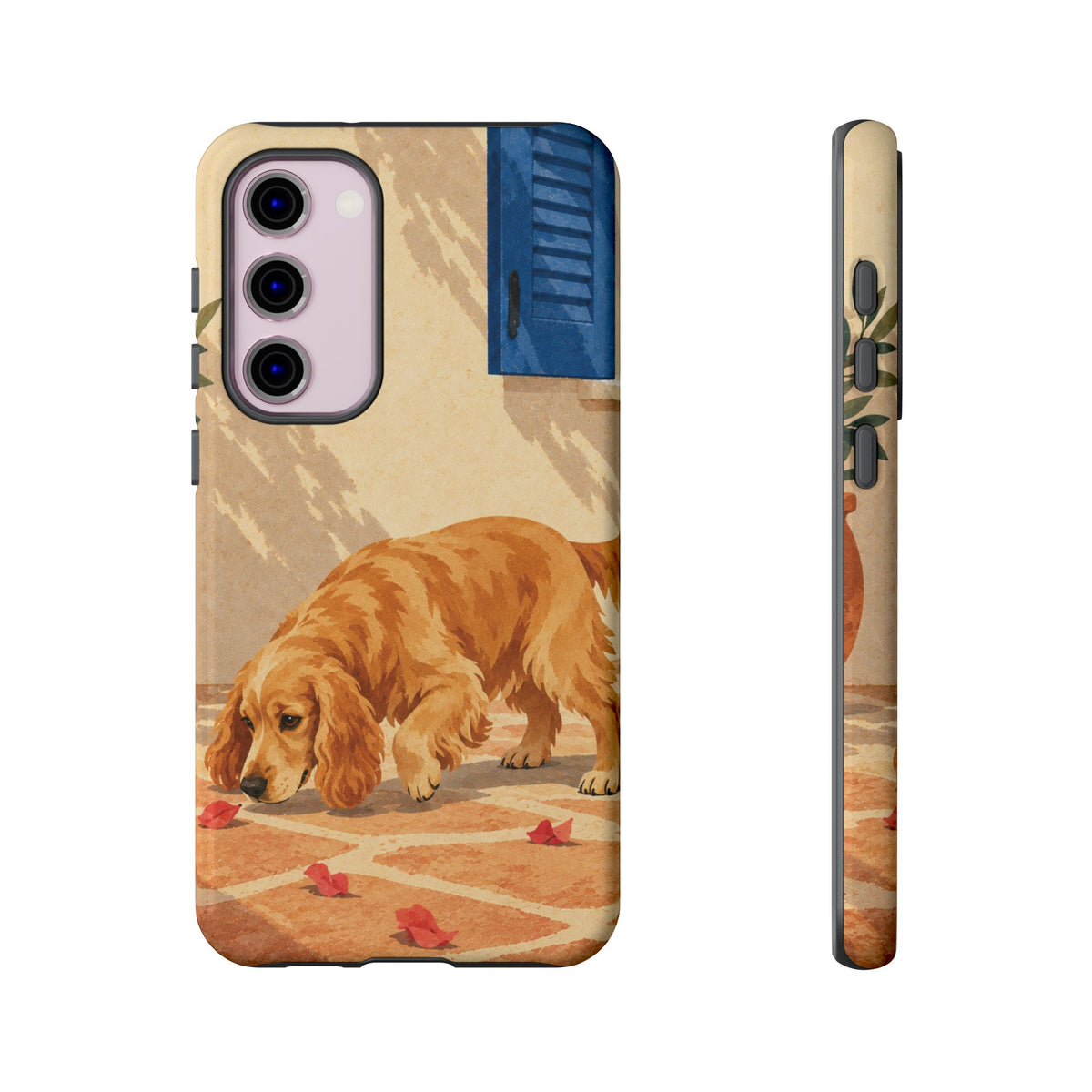 Cocker Spaniel Scent Trail Phone Case - Multicolor Phone Case - Samsung Galaxy S23 Plus / Glossy