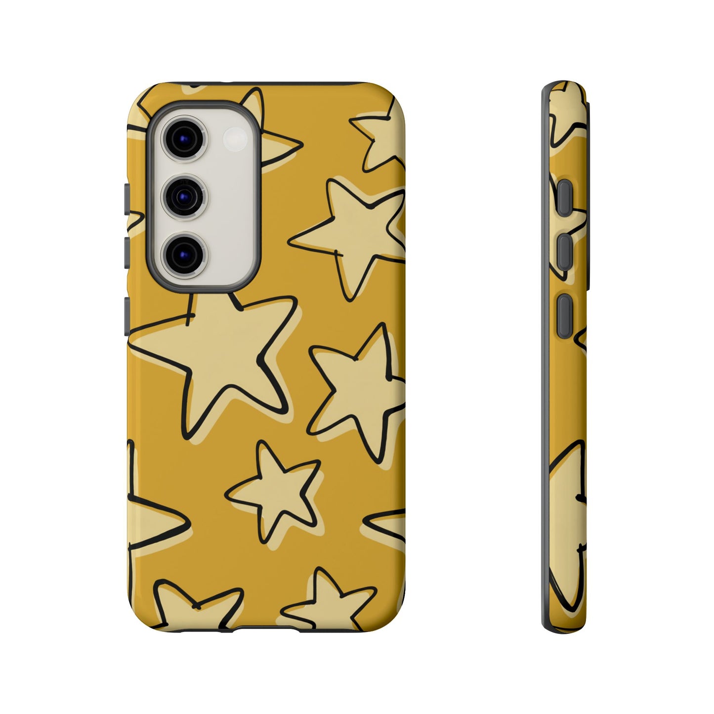 Golden Yellow Doodle Star Phone Case