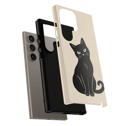 Minimalist Cream & Black Cat Phone Case