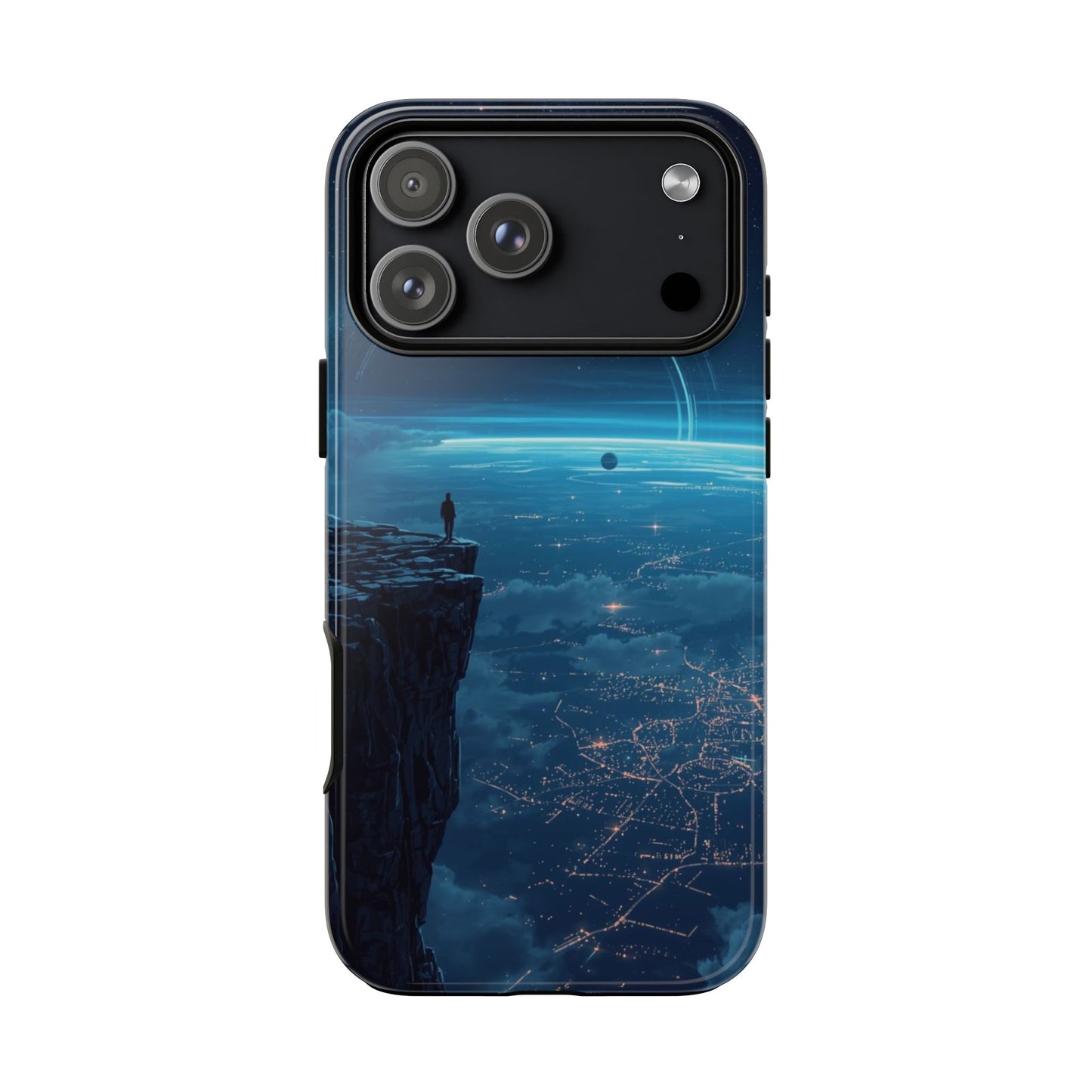 iPhone 17 Pro Max / Glossy Phone Case - Orbital Ring Horizon Sci-fi Phone Case