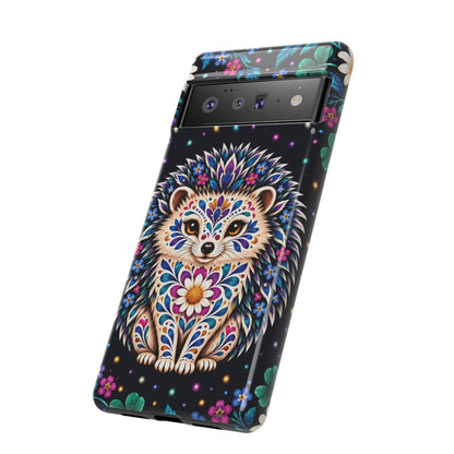 Vibrant Purple and Teal Calavera Hedgehog Phone Case - Multicolor Phone Case