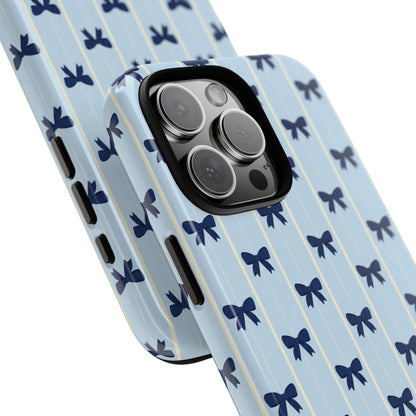 Retro Navy Blue Bow Pattern Phone Case