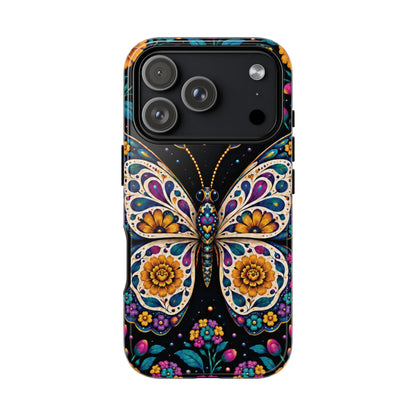 Vibrant Purple and Teal Calavera Butterfly Phone Case - Multicolor Phone Case - iPhone 18 Pro / Glossy