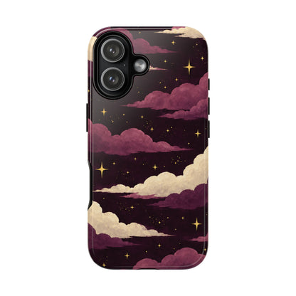 Illustrated Plum Clouds & Stars Phone Case