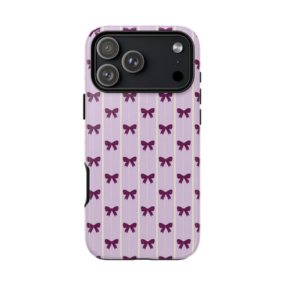 Retro Plum Purple Bow Pattern Phone Case