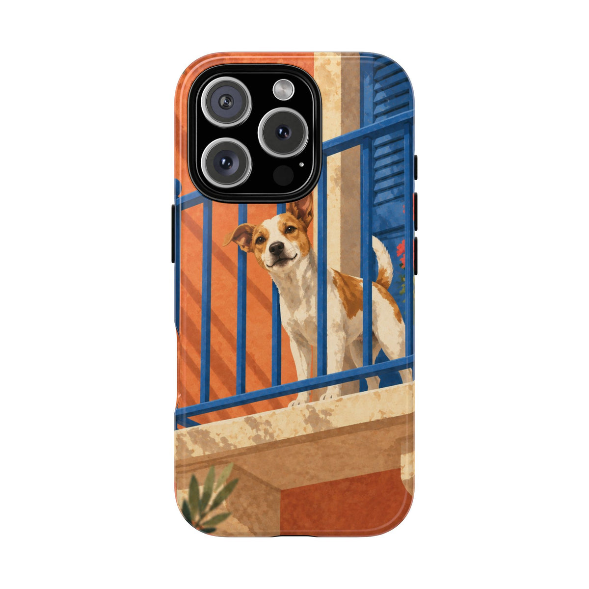 Jack Russell Terrier Balcony Busybody Phone Case - Multicolor Phone Case - iPhone 16 Pro / Glossy