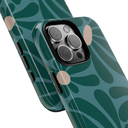 Retro Turquoise Daisy Pattern Phone Case - Green Phone Case