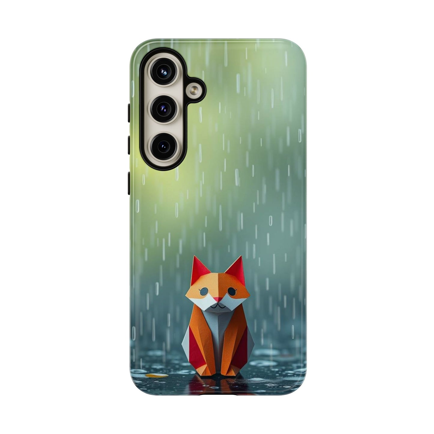 Samsung Galaxy S24 Plus / Glossy Phone Case - Origami ’Soggy Fox’ Design Phone Case