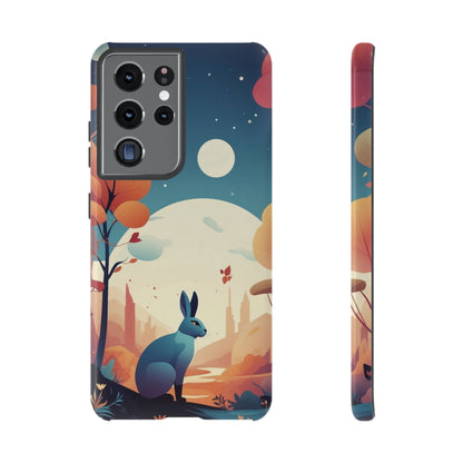 Stylised Blue Hare Design Phone Case - Multicolor Phone Case - Samsung Galaxy S21 Ultra / Glossy