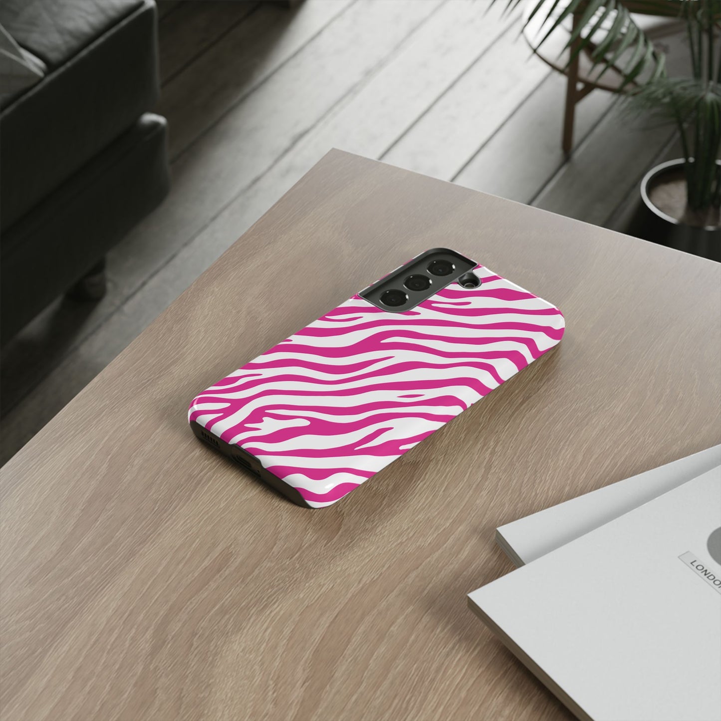 Stylish Hot Pink Zebra Print Phone Case