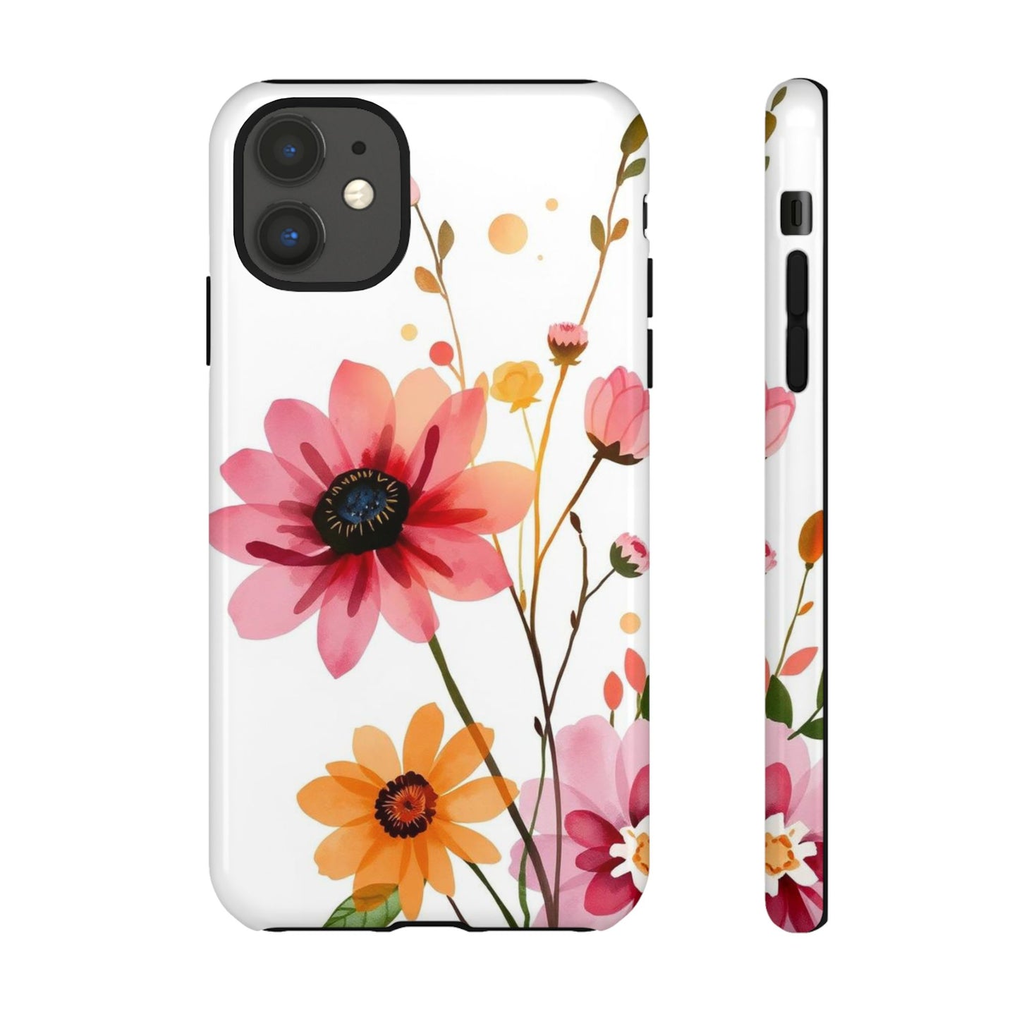 iPhone 11 / Glossy Phone Case - Watercolour Style Simple Wildflower Design Phone Case