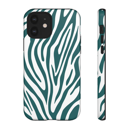 Graphic Teal Tiger Print Phone Case