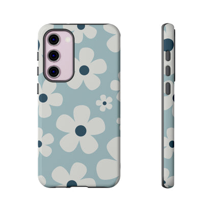Cute Light Blue Daisy Pattern Phone Case - Blue Phone Case - Samsung Galaxy S23 Plus / Glossy