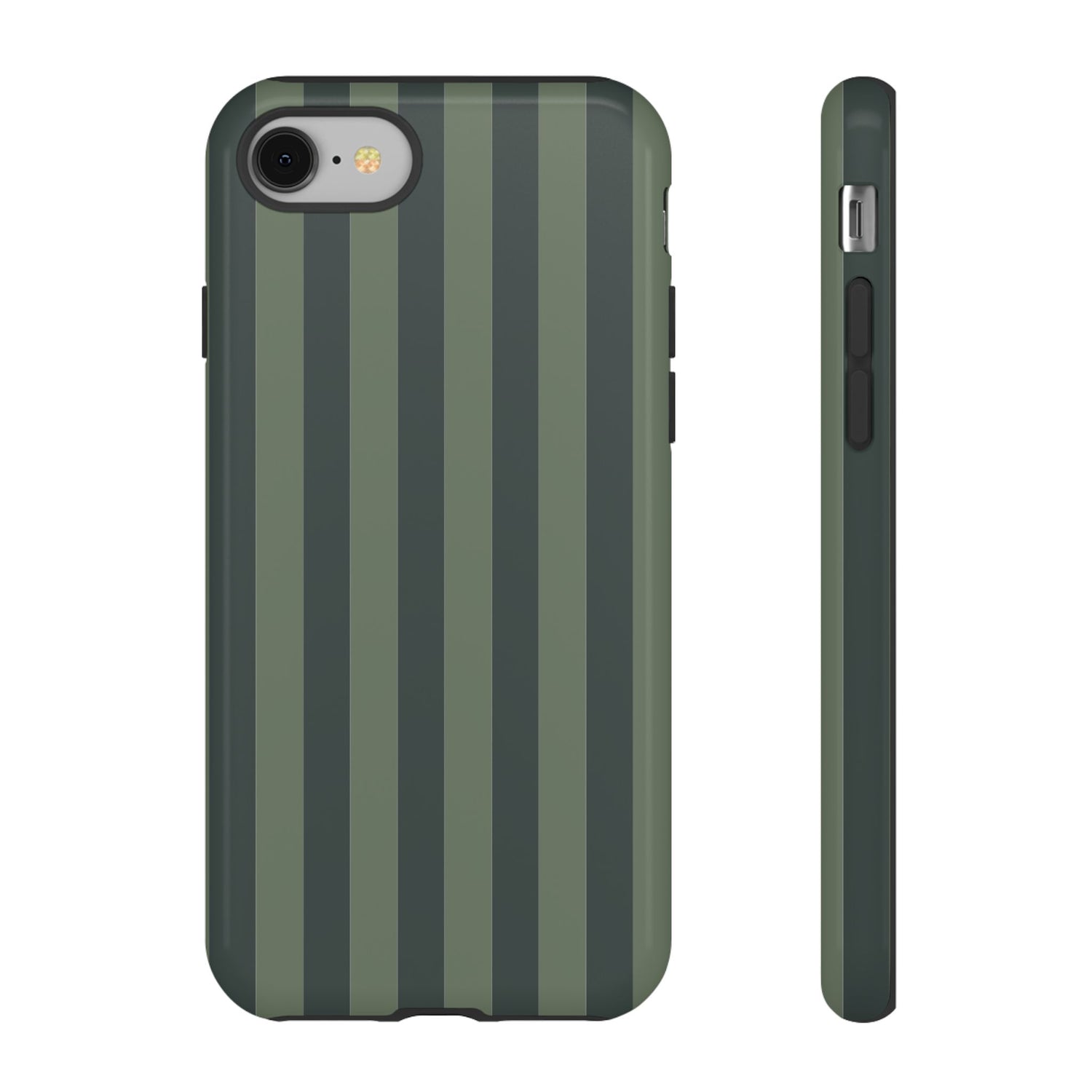 iPhone 8 / Glossy Phone Case - ’Dark Green Stripe Pattern’ Phone Case