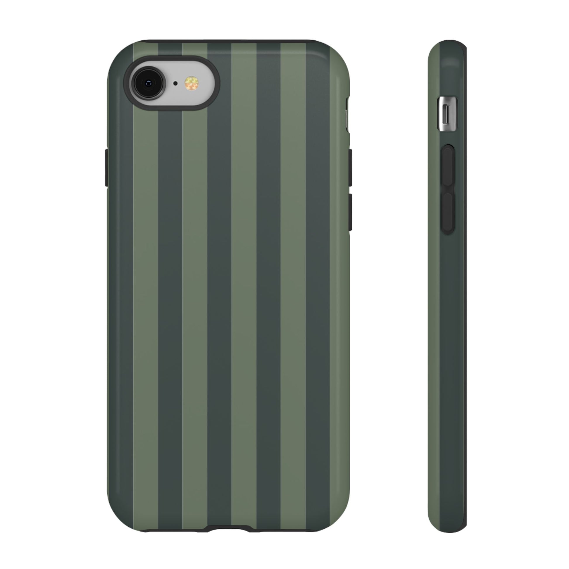 Dark Green Stripe Pattern Phone Case - Green Phone Case - iPhone 8 / Glossy
