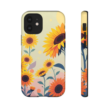 Modern Flat Sunflower Design Phone Case - Multicolor Phone Case - iPhone 12 Mini / Glossy