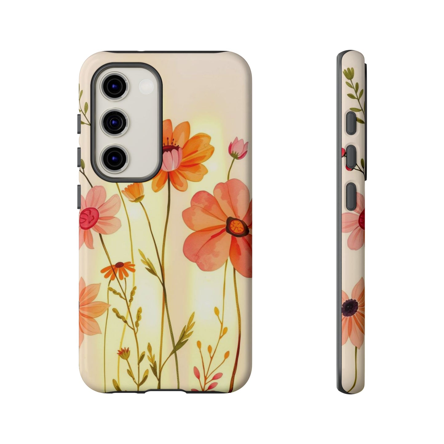 Samsung Galaxy S23 / Glossy Phone Case - Watercolour Bunch of Wildflowers Design Phone Case