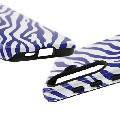 Stylish Electric Blue Zebra Print Phone Case