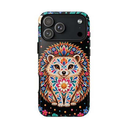 Vibrant Orange and Turquoise Calavera Hedgehog Phone Case - Multicolor Phone Case - iPhone 17 Pro Max / Glossy