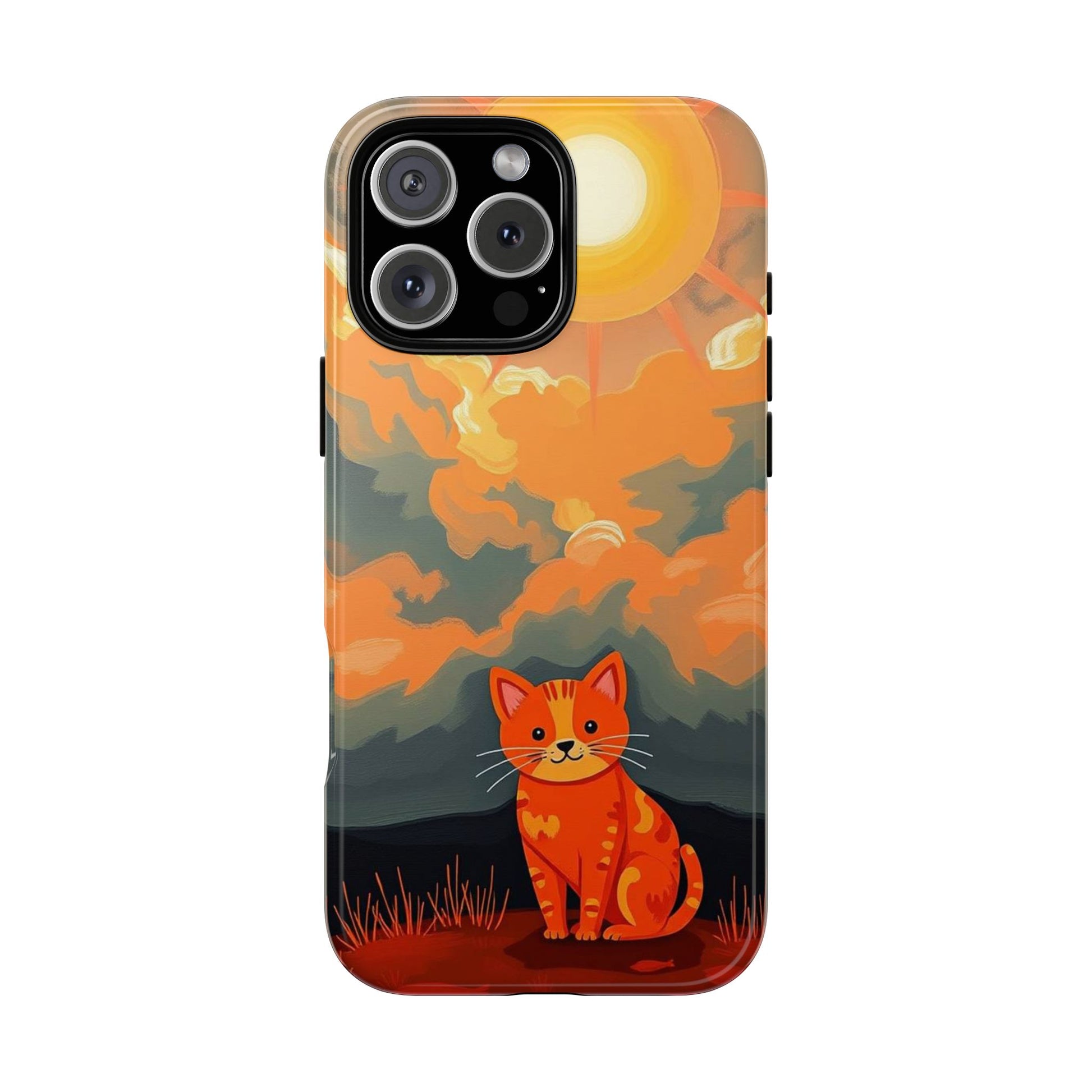 Acrylic Painting Style Cat Design Phone Case - Multicolor Phone Case - iPhone 16 Pro Max / Glossy