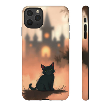 iPhone 11 Pro Max / Glossy Phone Case - Cute Gothic Cat Design Phone Case