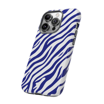 Stylish Electric Blue Zebra Print Phone Case