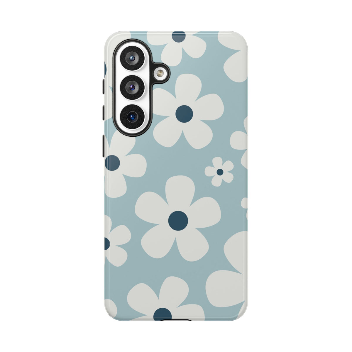 Cute Light Blue Daisy Pattern Phone Case - Blue Phone Case - Samsung Galaxy S26 Plus / Glossy