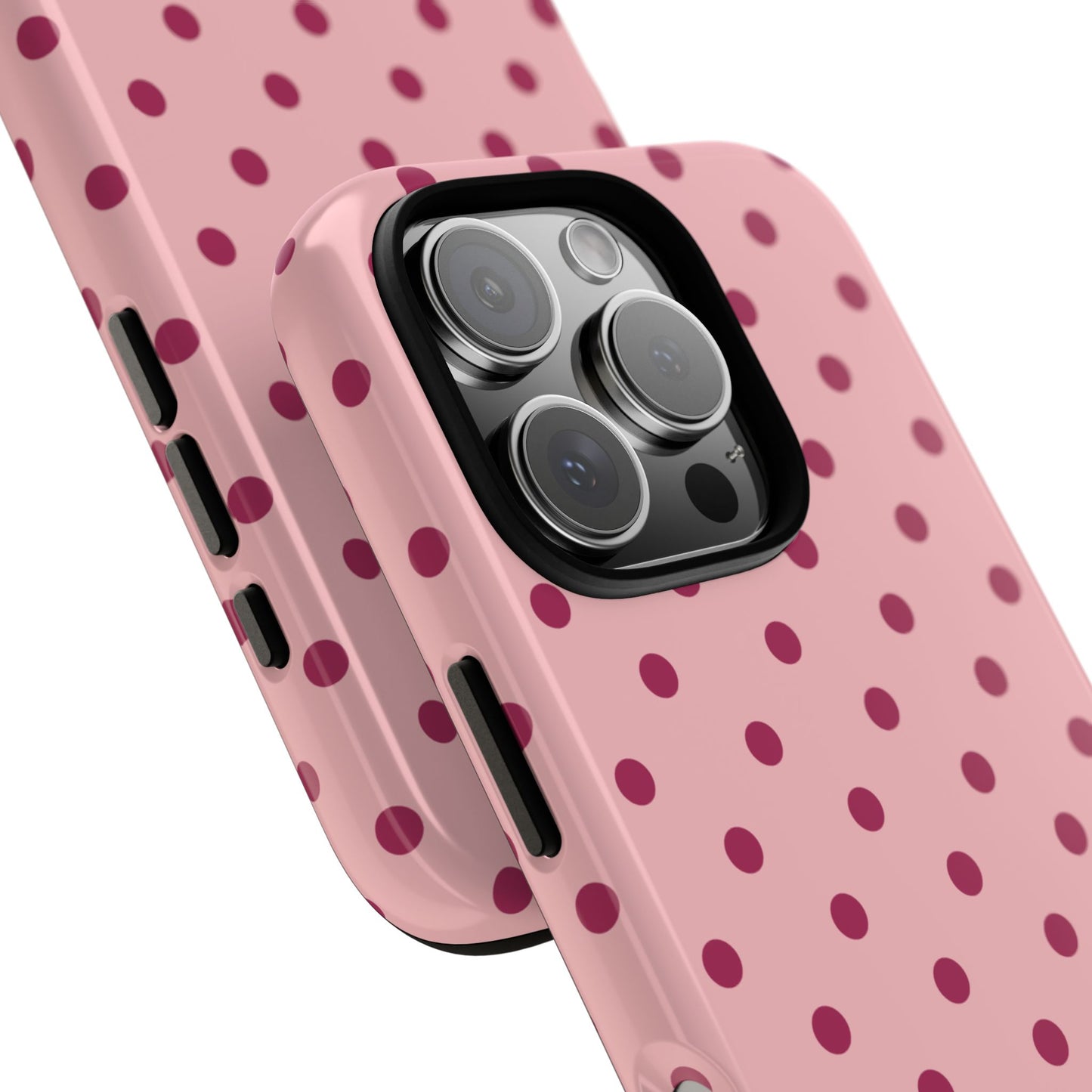 Pink with Red Dot Pattern Phone Case